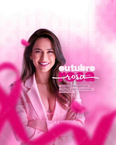 Outubro rosa mês de conscientização sobre o câncer de mama social media flyer psd editável n 1