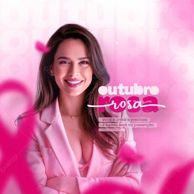 Outubro rosa mês de conscientização sobre o câncer de mama social media flyer psd editável n 2