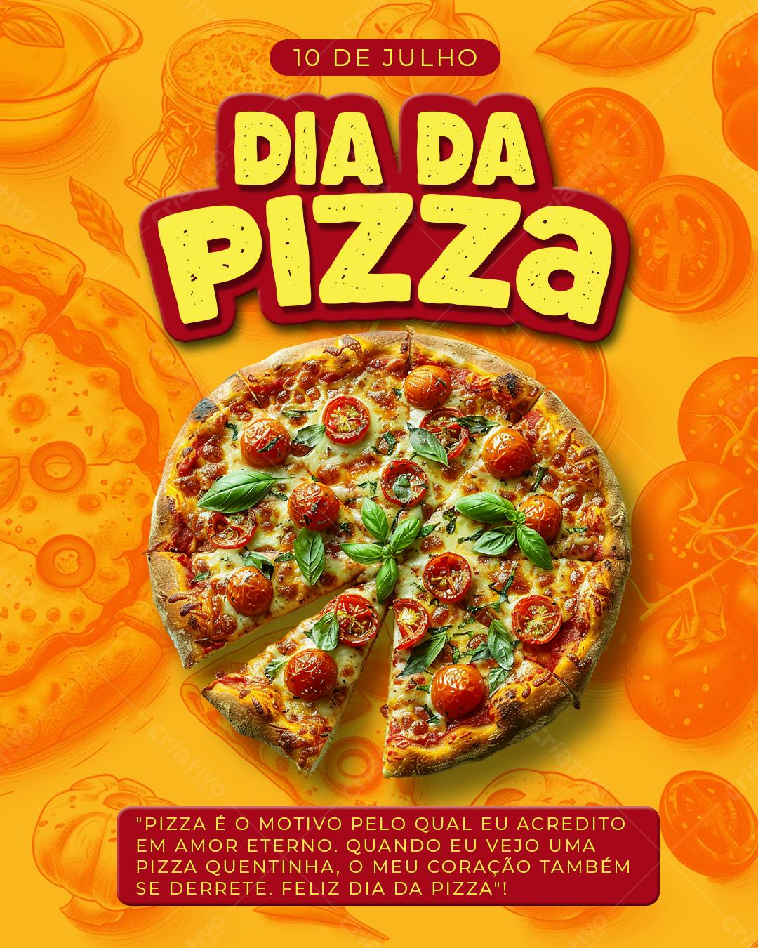 Flyer Dia da Pizza PSD Editável