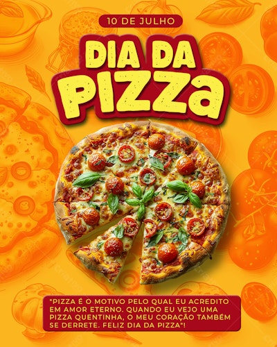 Flyer Dia da Pizza PSD Editável