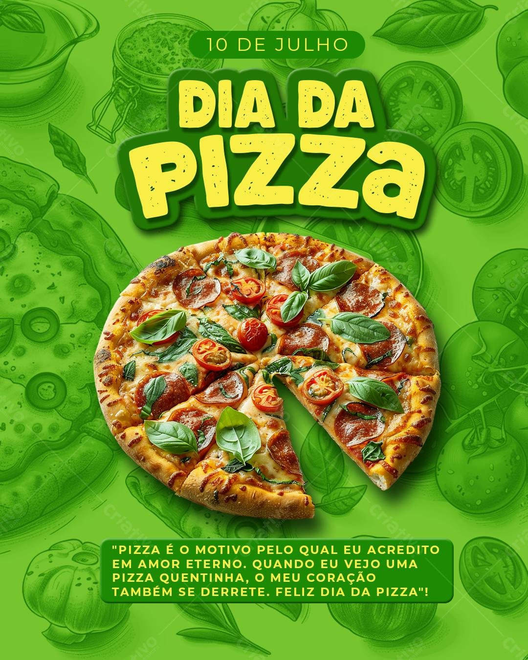 Flyer Dia da Pizza PSD Editável