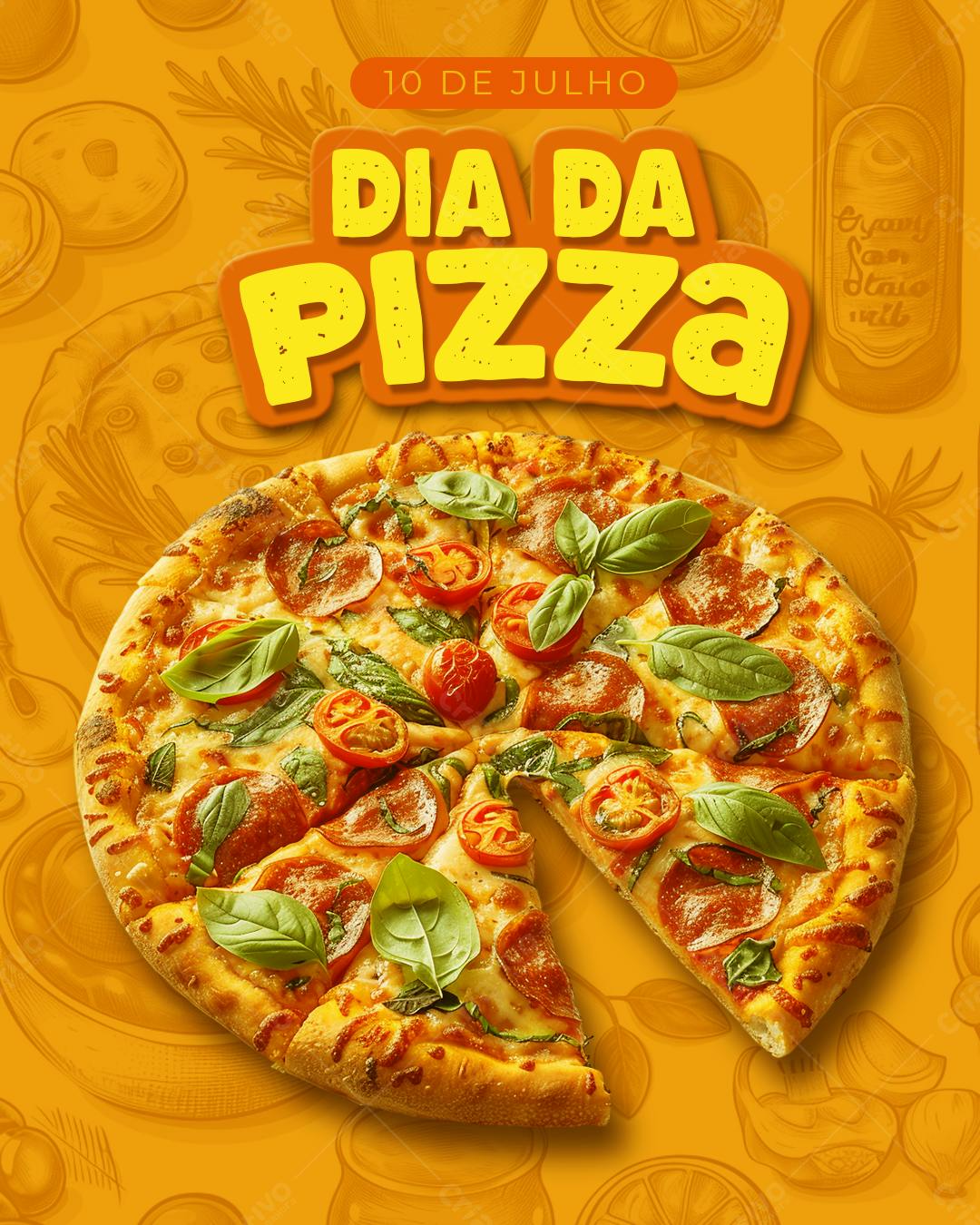 Flyer Dia da Pizza PSD Editável
