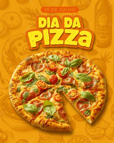 Flyer Dia da Pizza PSD Editável