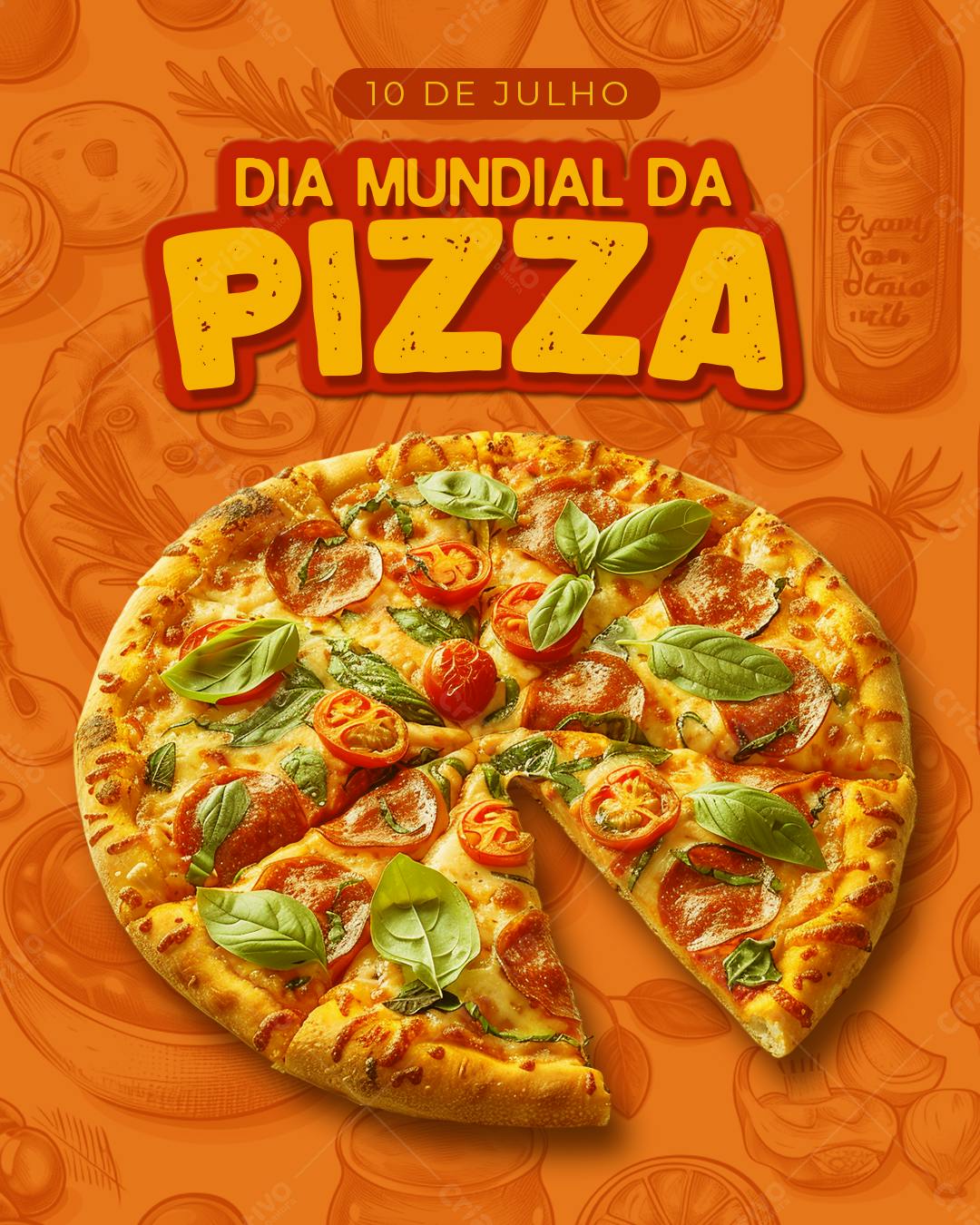 Flyer Dia Mundial da Pizza PSD Editável