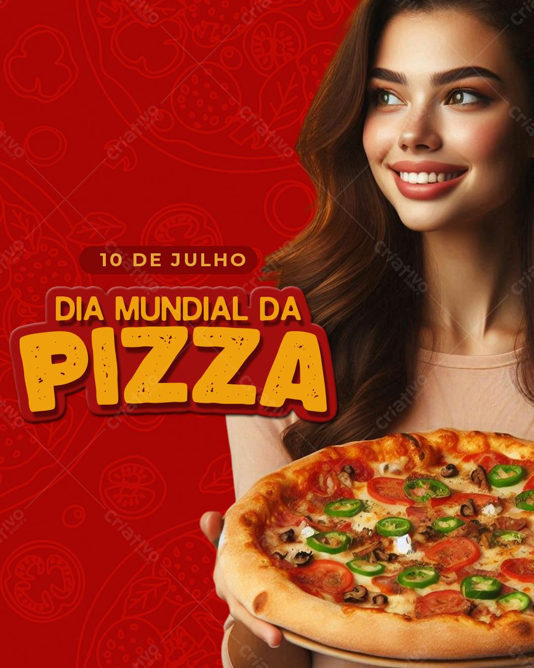 Flyer Dia Mundial da Pizza PSD Editável