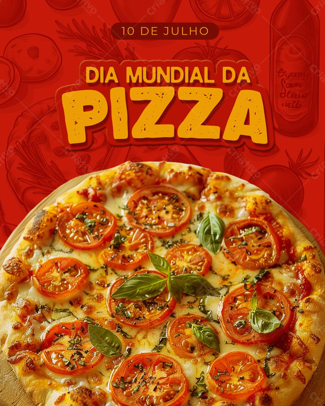 Flyer Dia Mundial da Pizza PSD Editável