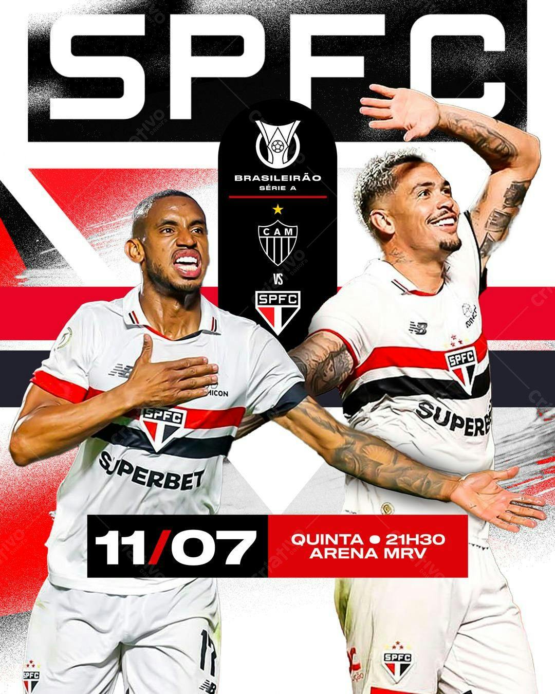 Flyer Jogo SPFC x CAM PSD Editável