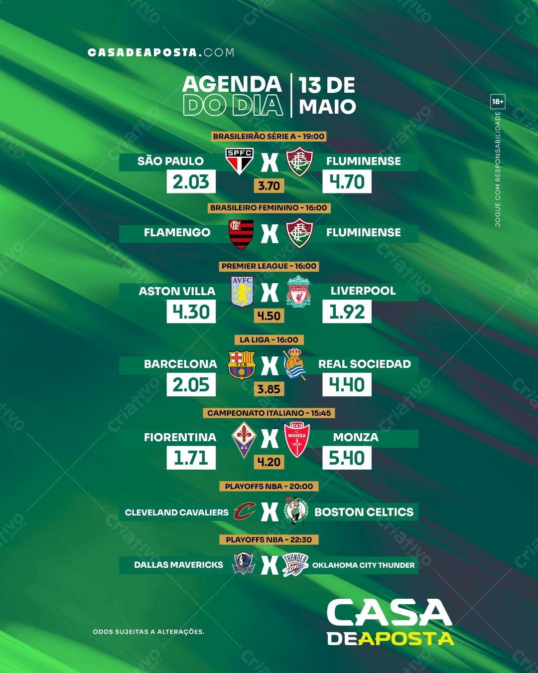 Agenda de Jogos de Futebol e Basquete PSD Editável