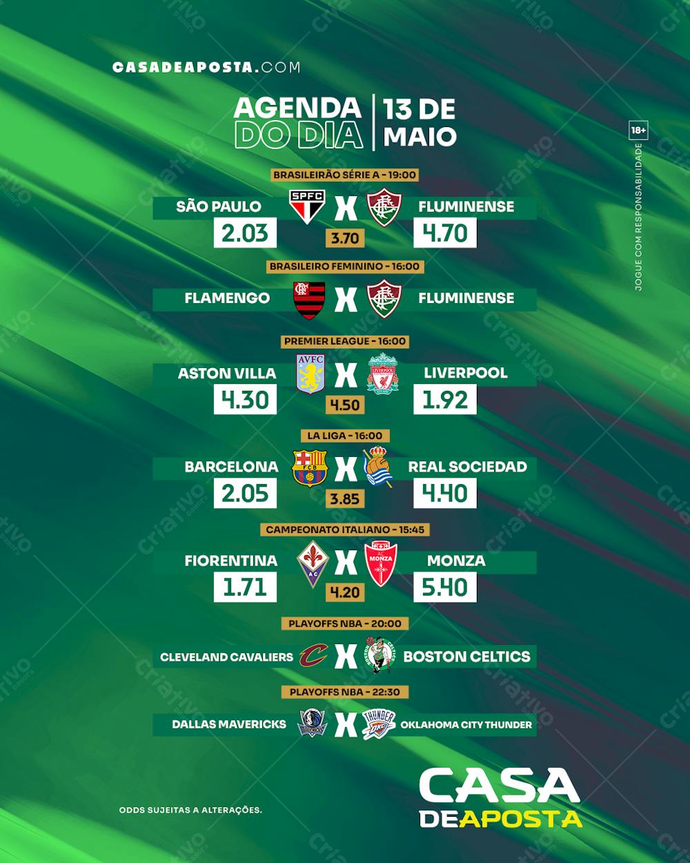 Agenda Do Dia - Casa De Aposta