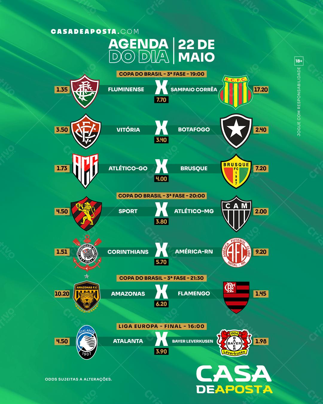 Agenda de Jogos 22 de Maio PSD Editável