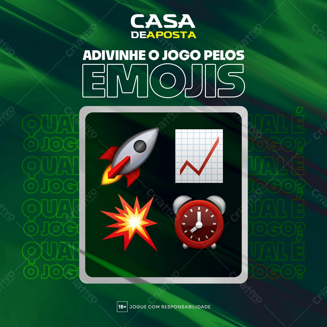 Post de Apostas com Emojis PSD Editável