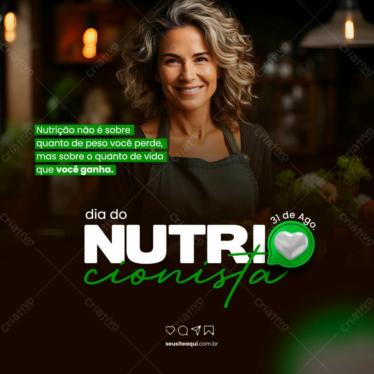 Postagem Dia do Nutricionista PSD Editável
