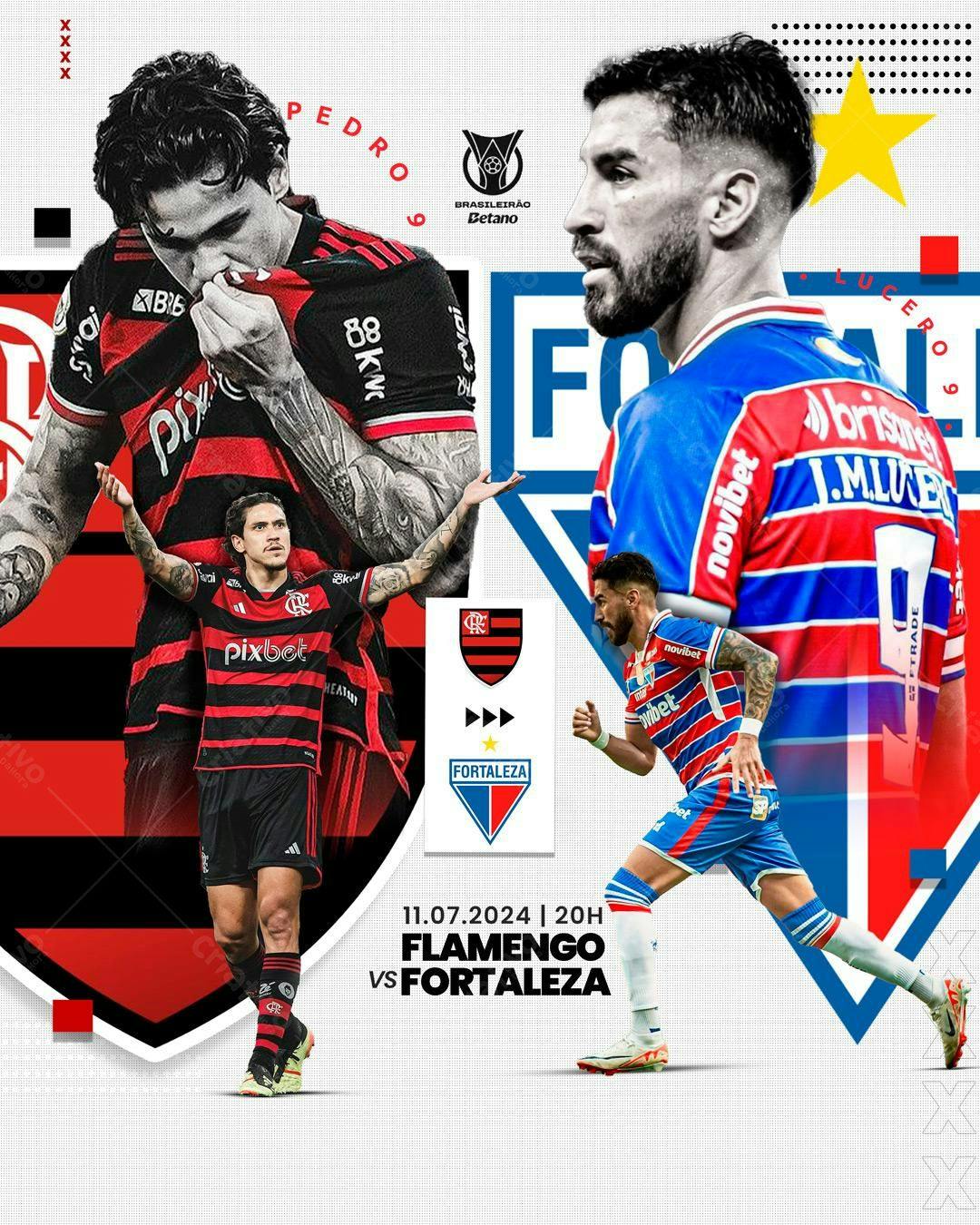 Flyer Flamengo x Fortaleza PSD Editável