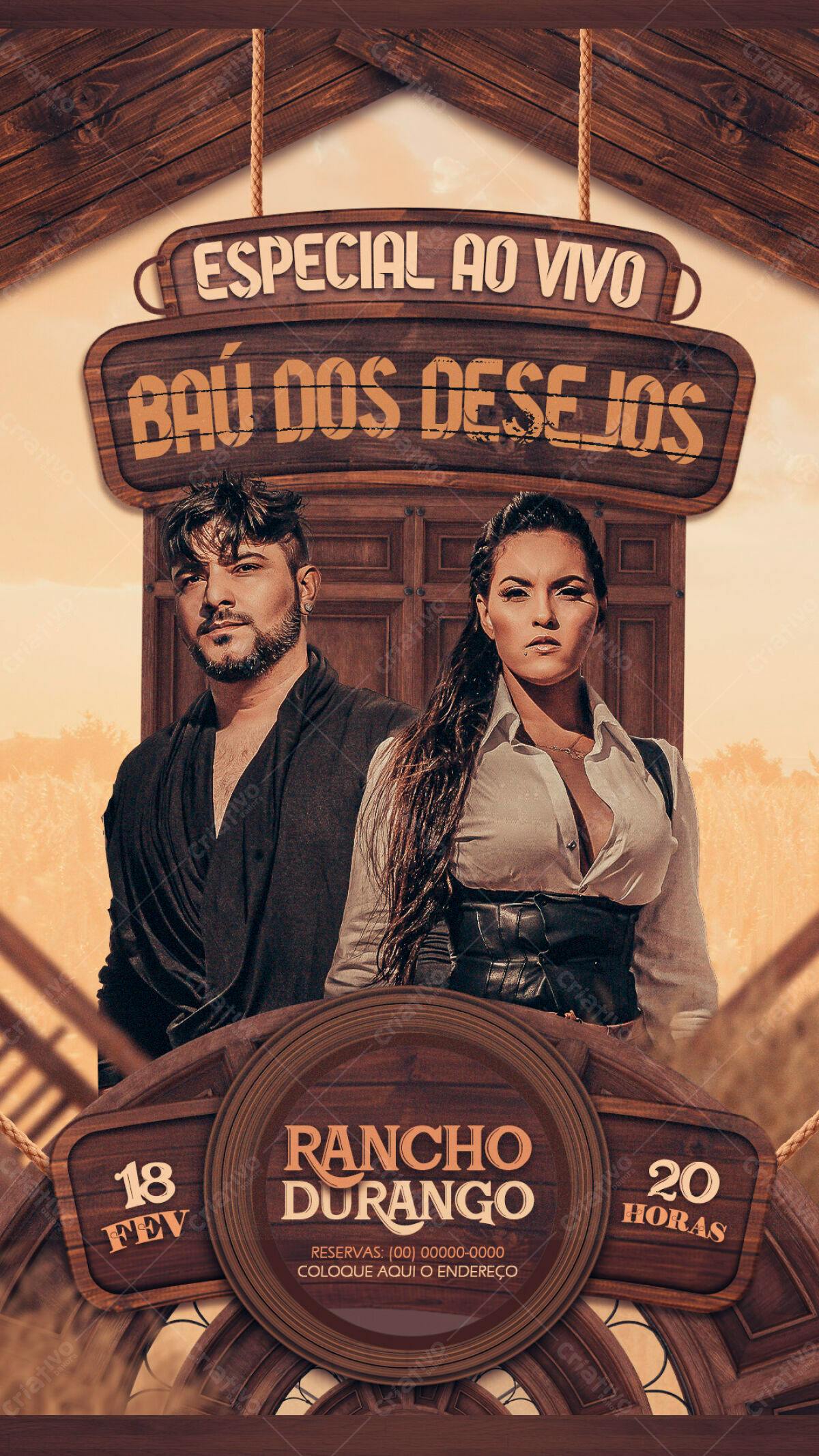 Flyer Baú dos Desejos Show Musical PSD Editável