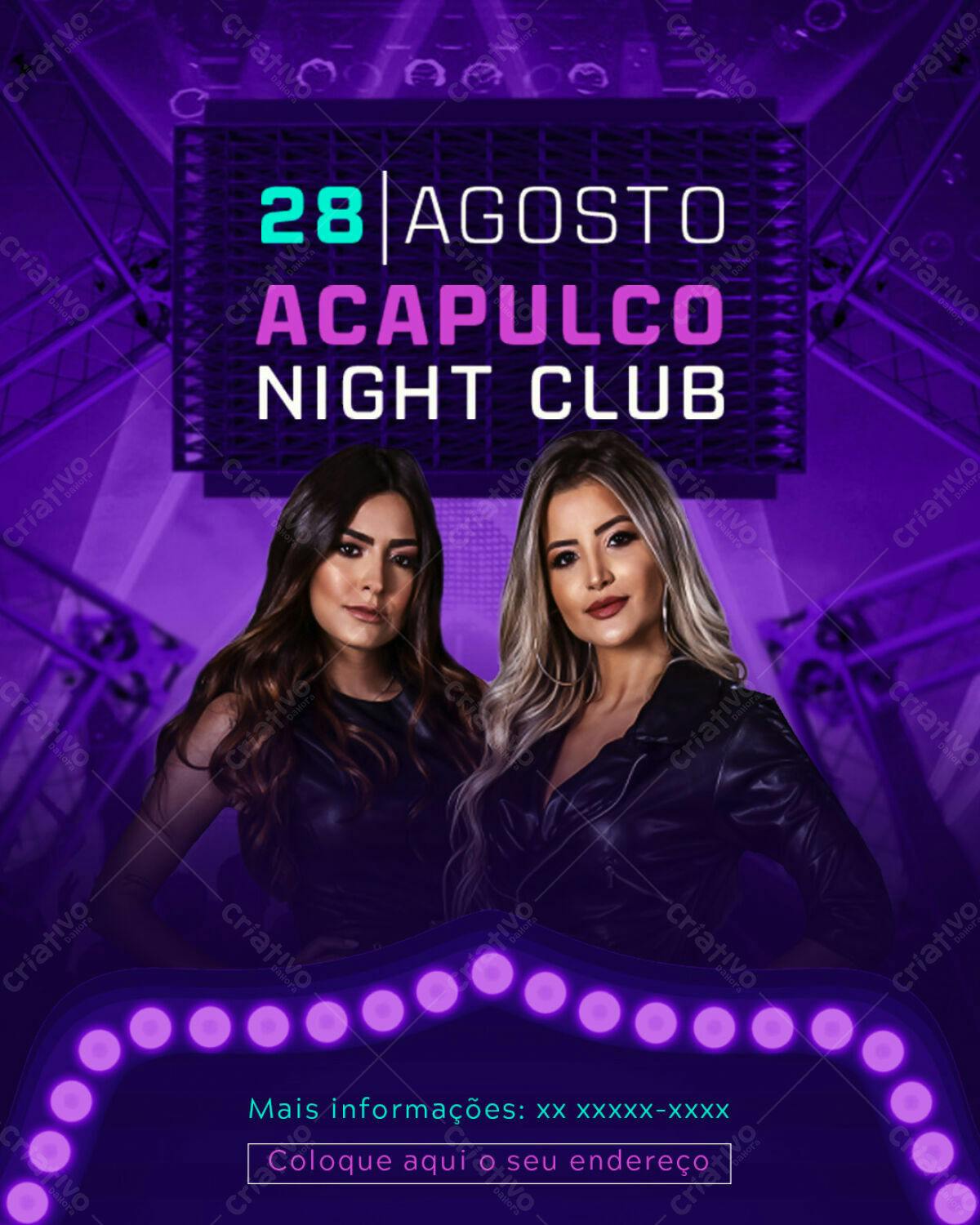 Flyer para Festa em Acapulco Night Club PSD Editável