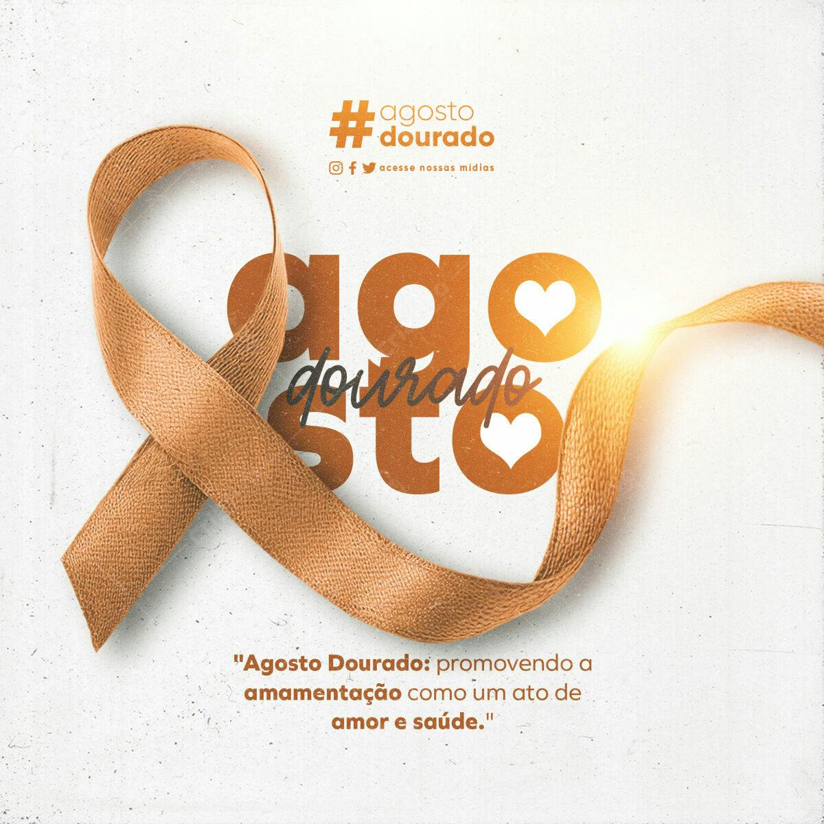 Post Agosto Dourado PSD Editável
