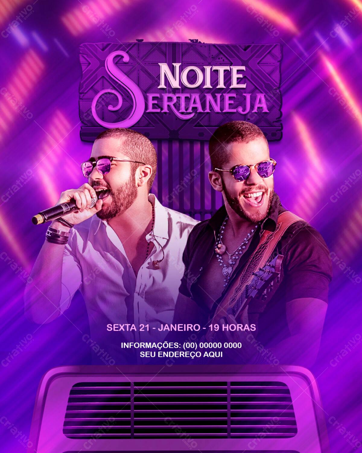 Flyer Noite Sertaneja PSD Editável