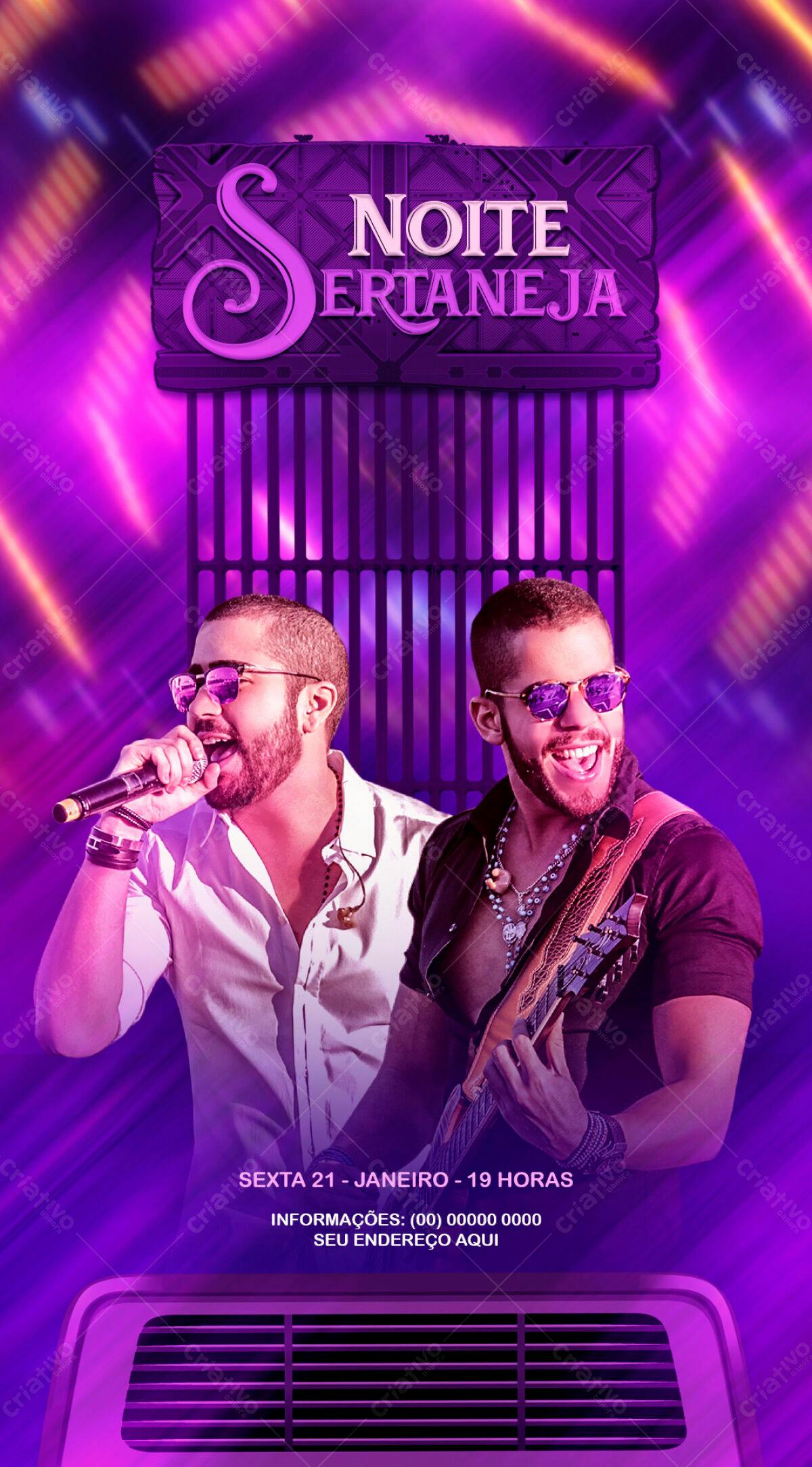Flyer para Festa Sertaneja PSD Editável