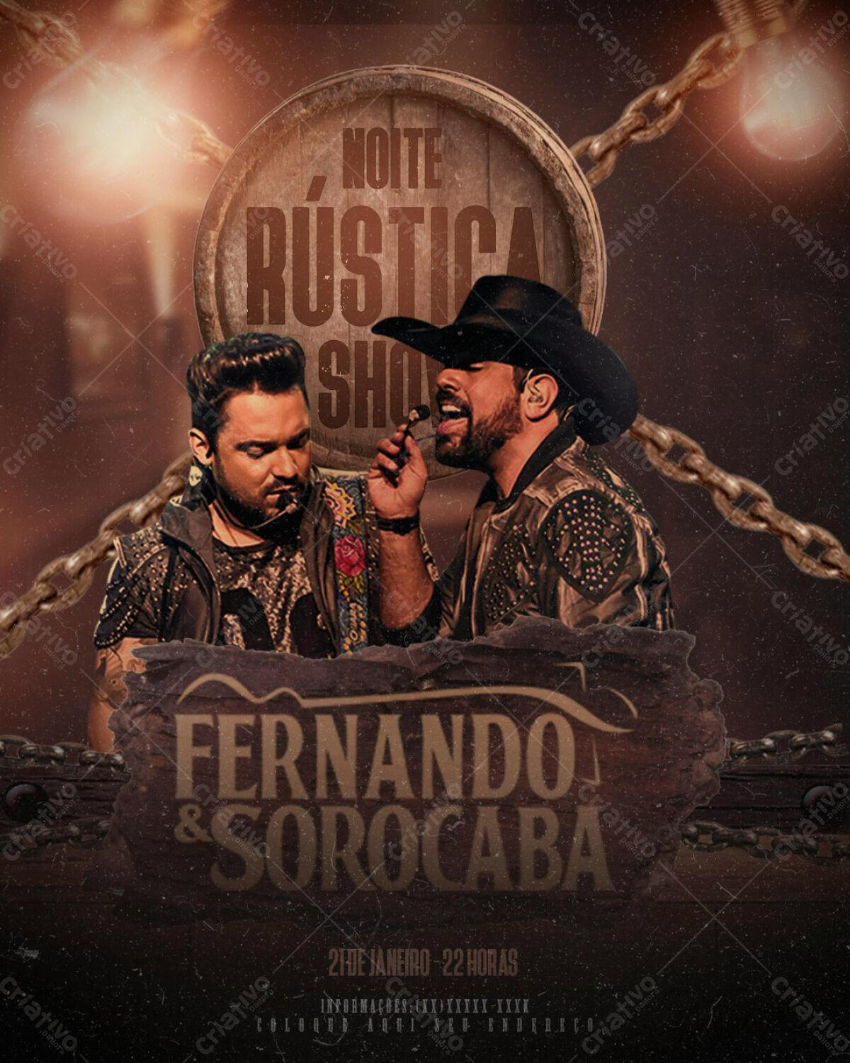 Flyer Show Sertanejo Fernando & Sorocaba PSD Editável