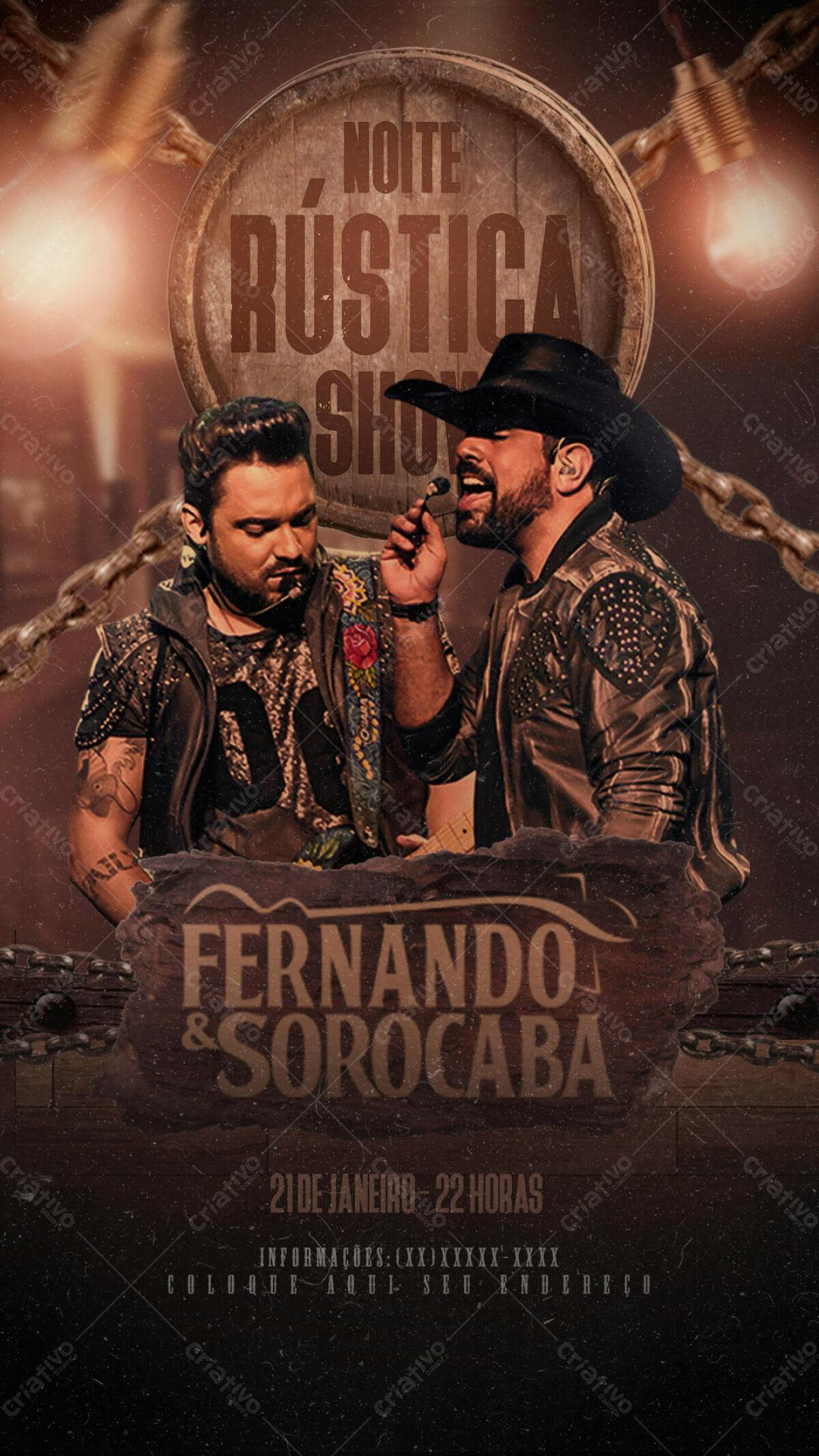 Flyer Show Sertanejo Fernando & Sorocaba PSD Editável