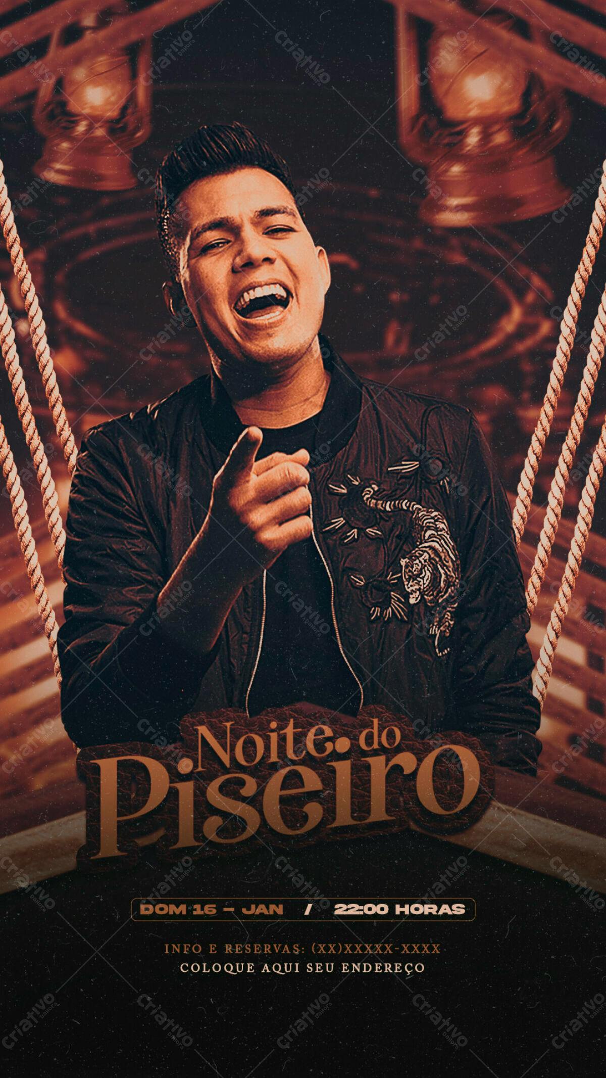 Flyer para Festa de Piseiro PSD Editável