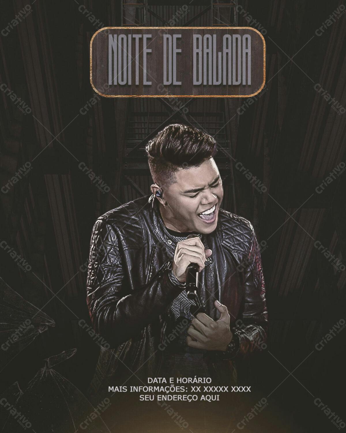 Flyer para Festa de Música Sertaneja PSD Editável