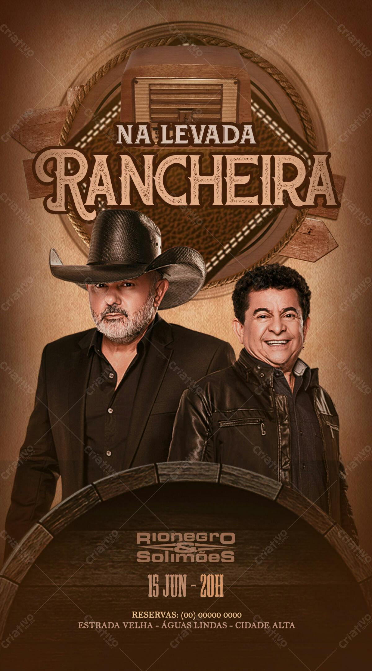 Flyer para Show Sertanejo Rionegro e Solimões PSD Editável