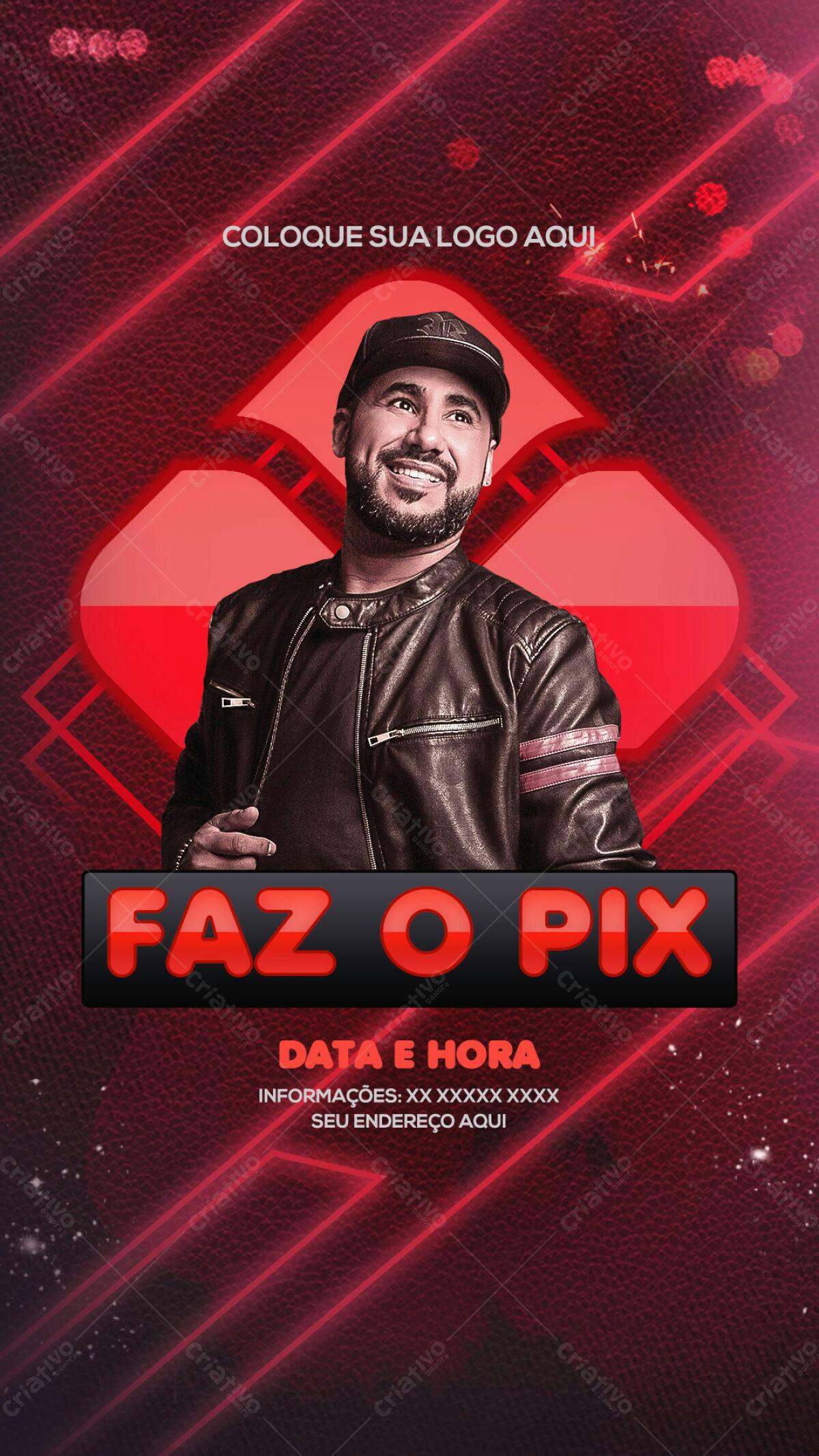 Flyer para Evento Musical Faz o Pix PSD Editável
