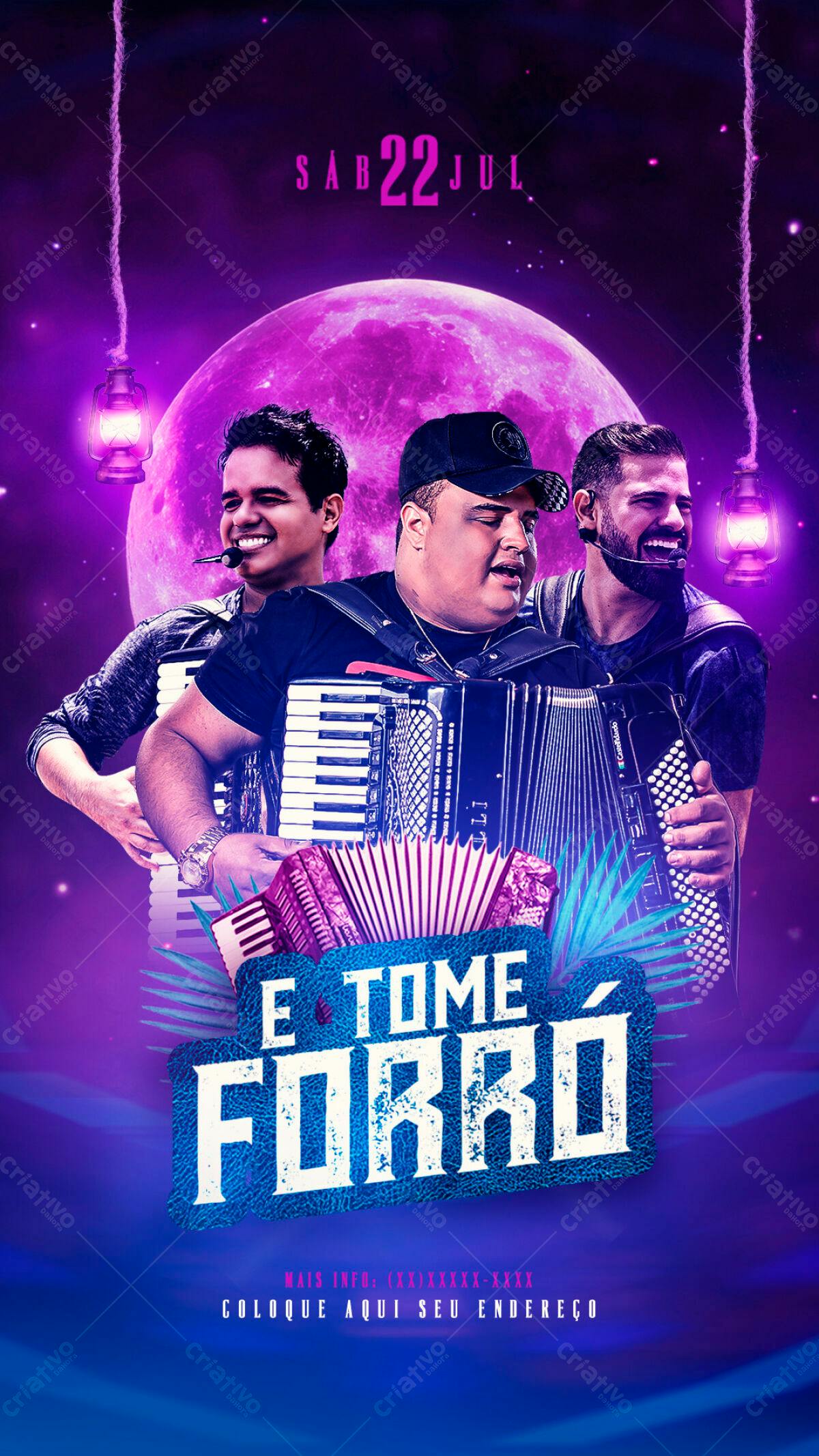 Flyer para Festa de Forró PSD Editável