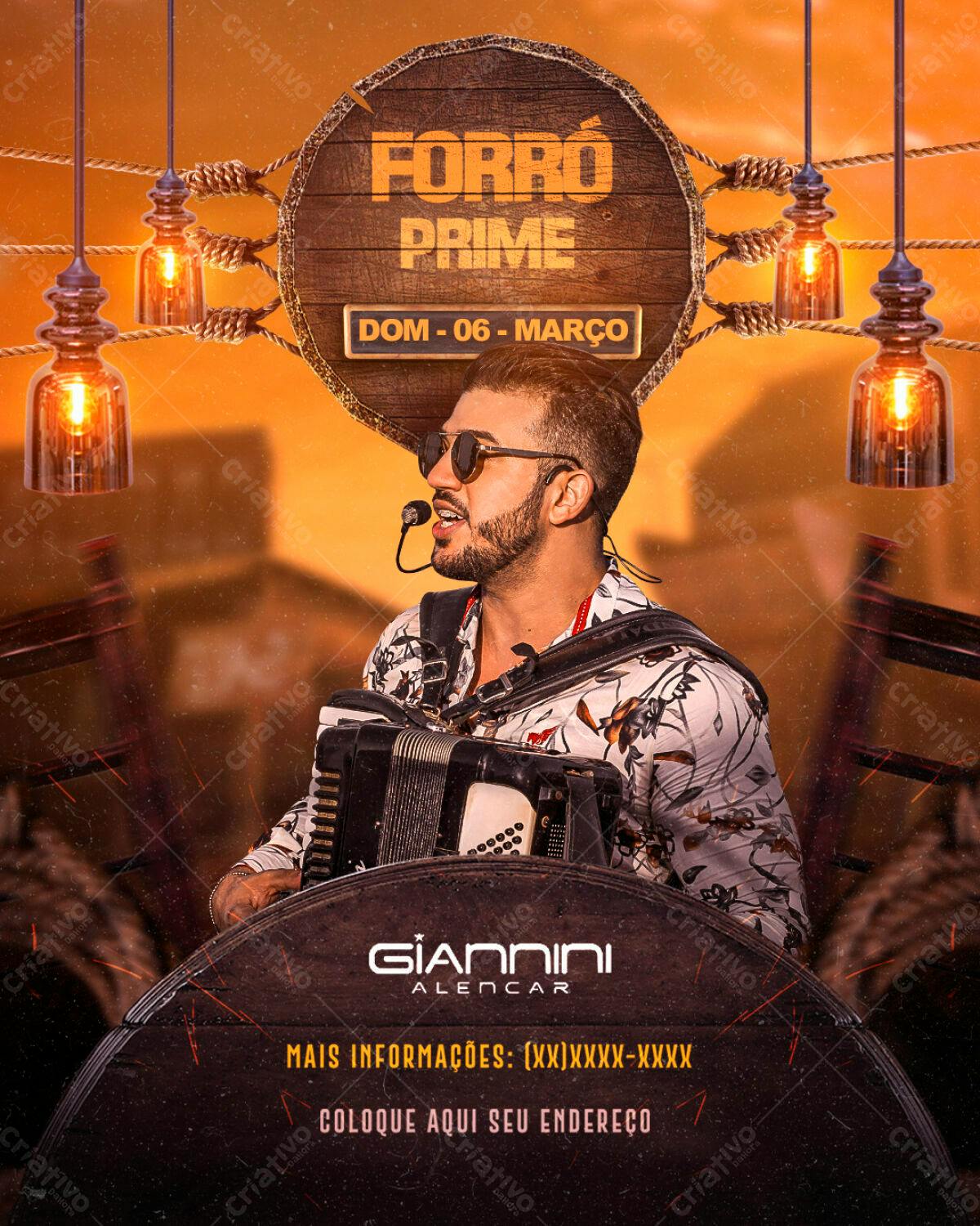 Flyer Forró Prime PSD Editável