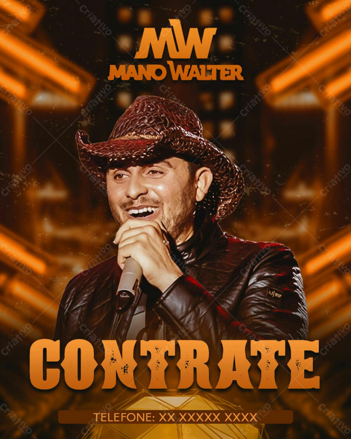 Flyer para Contratação Mano Walter PSD Editável