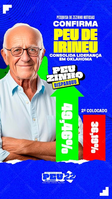 Pesquisa eleitoral prefeito vereador deputado stories psd editável