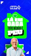 Flyer político lá em casa todo mundo vota prefeito vereador stories psd editável