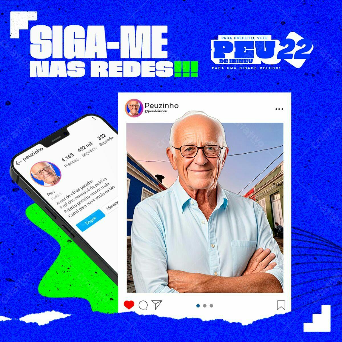 Postagem de Rede Social para Campanha Política PSD Editável