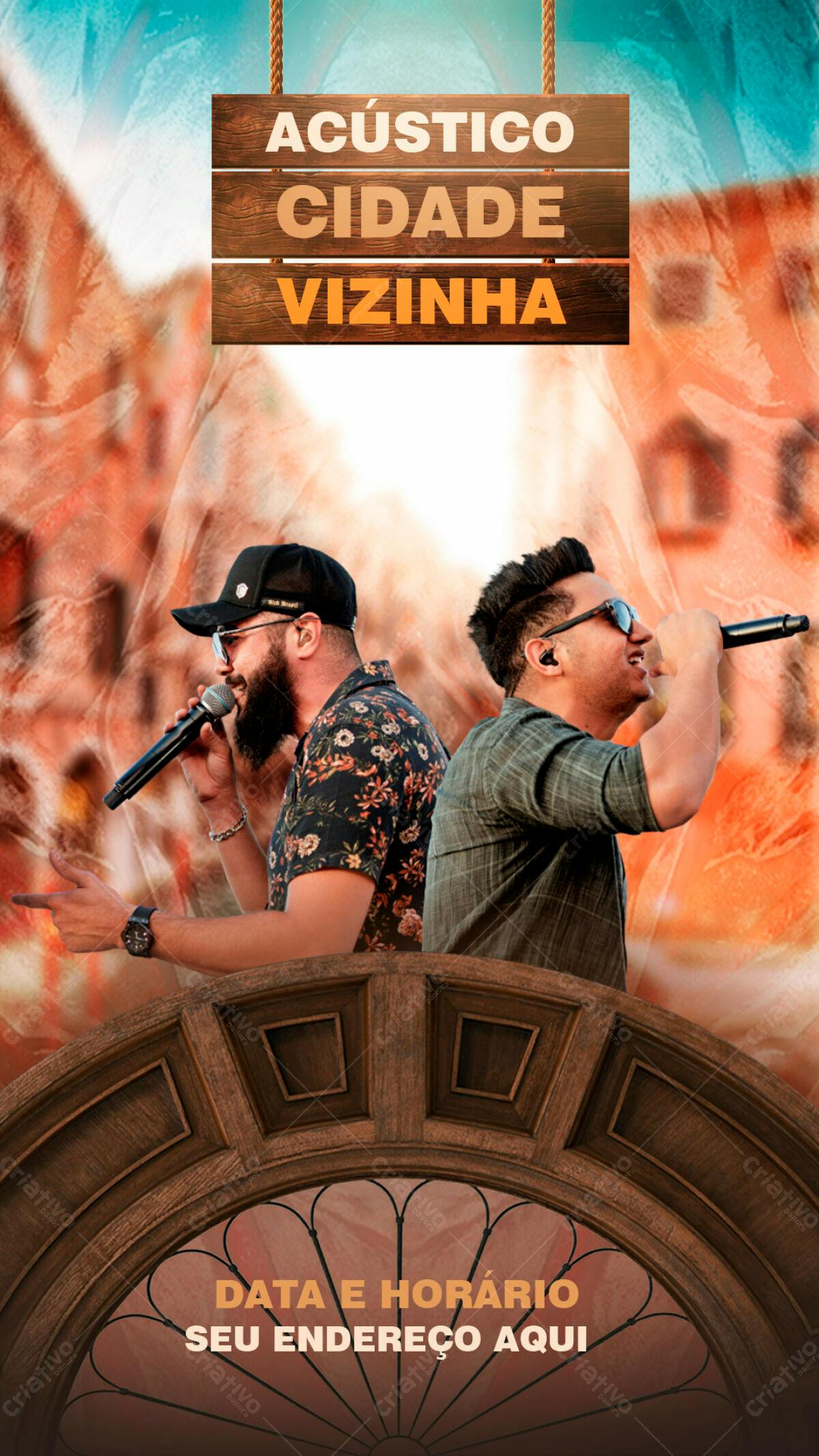 Flyer Show Acústico Cidade Vizinha PSD Editável