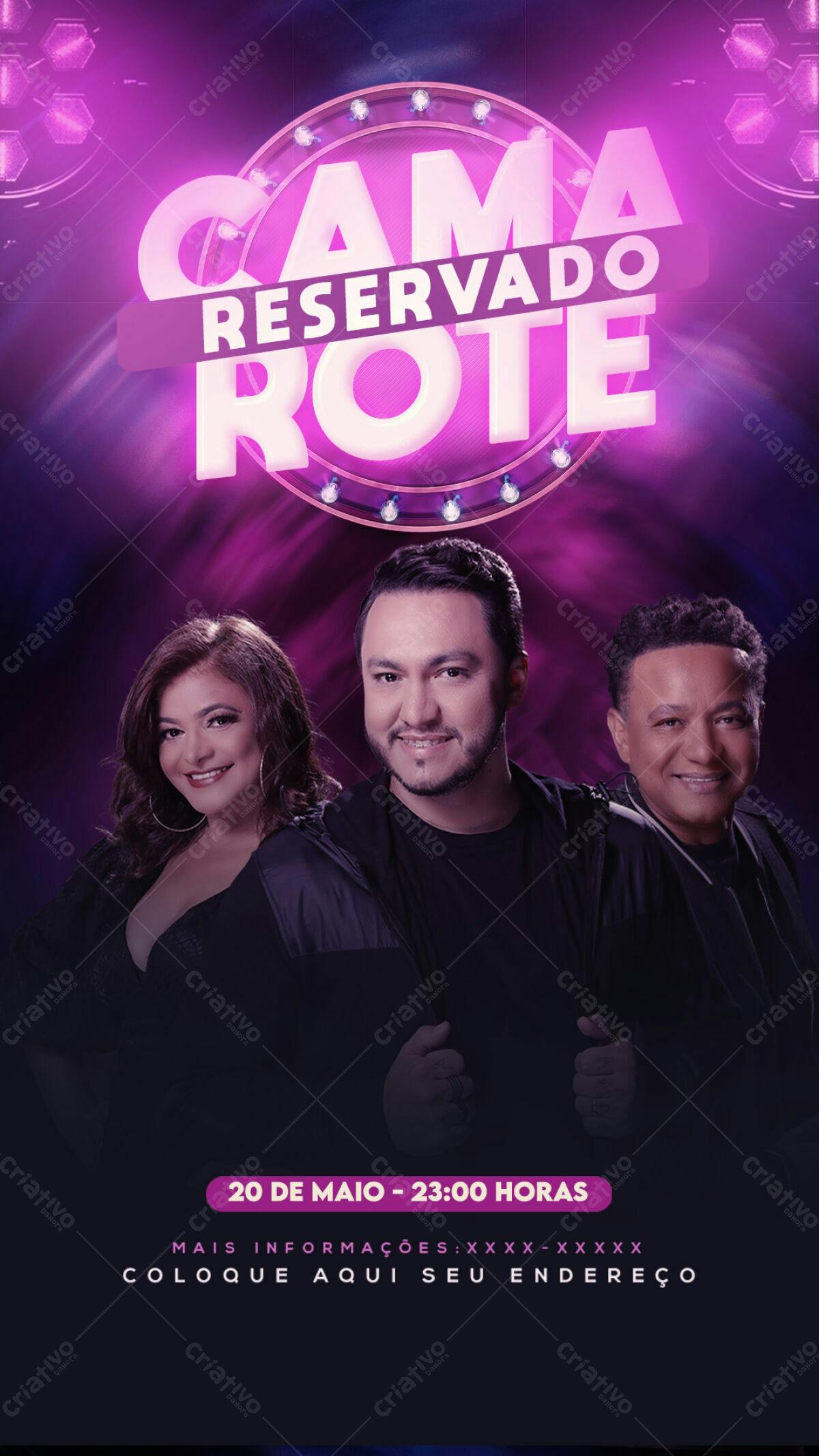 Flyer para Show Cama Reservado Rote PSD Editável