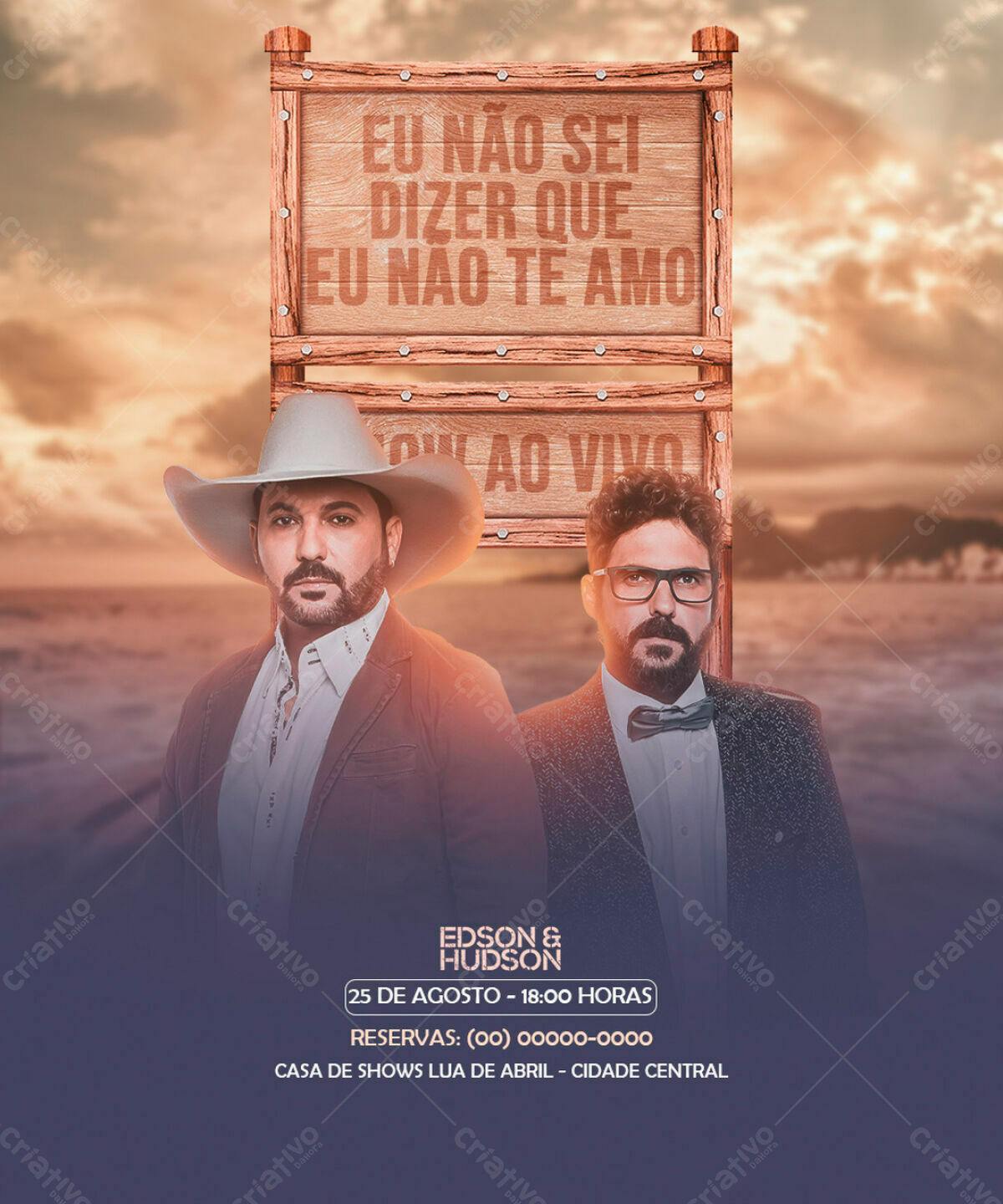 Flyer para Show Edson & Hudson PSD Editável