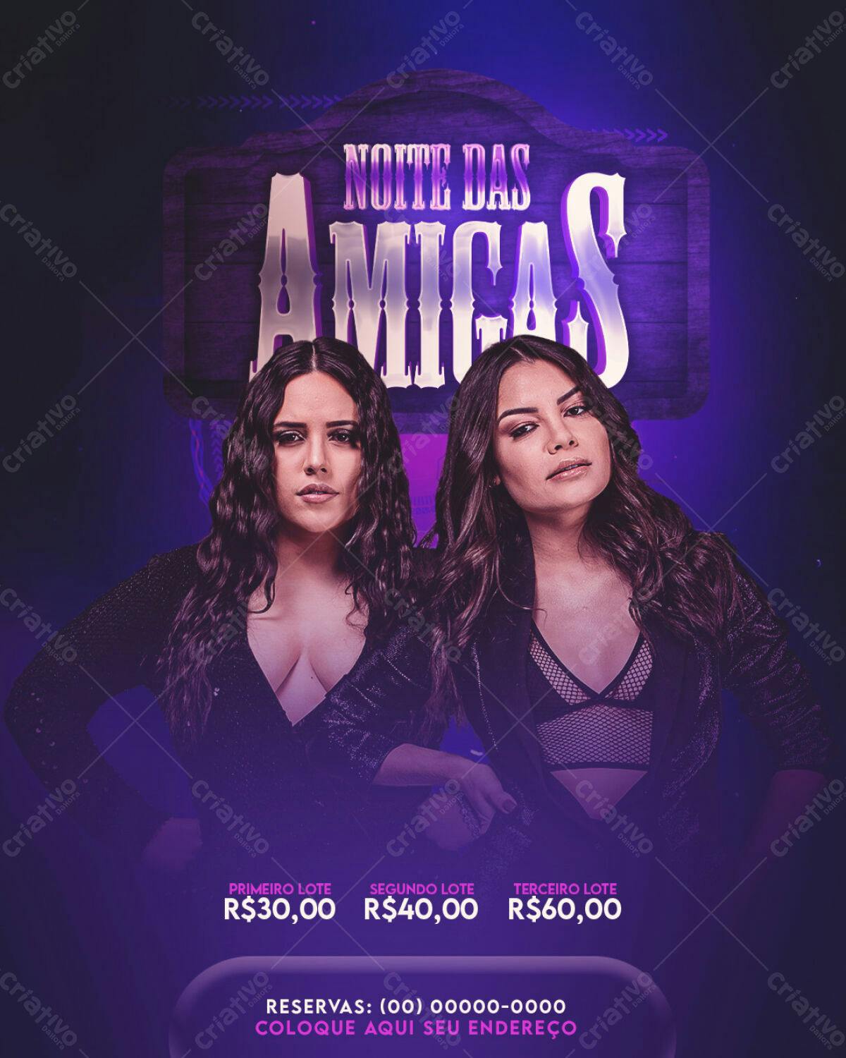 Flyer para Festa da Amigas PSD Editável
