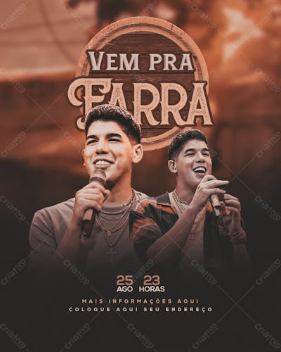 Flyers Para Artistas E Eventos Estilo Fesra Sertaneja Modelo 199