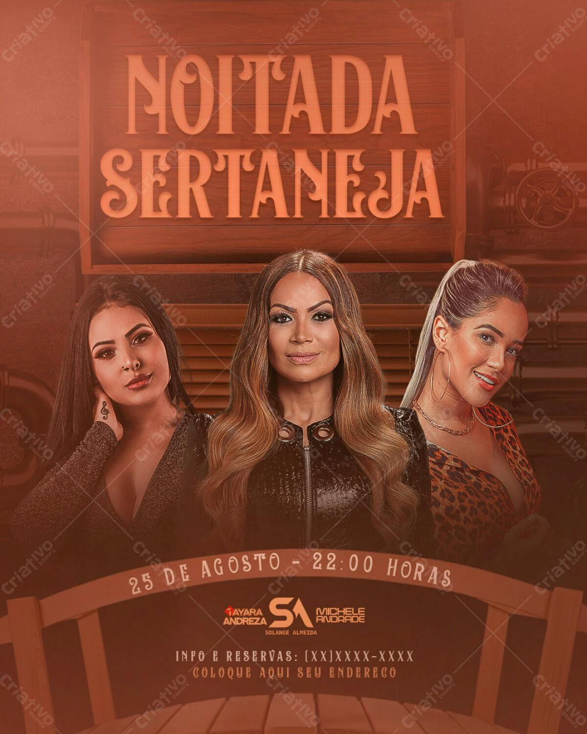 Flyer Noitada Sertaneja PSD Editável