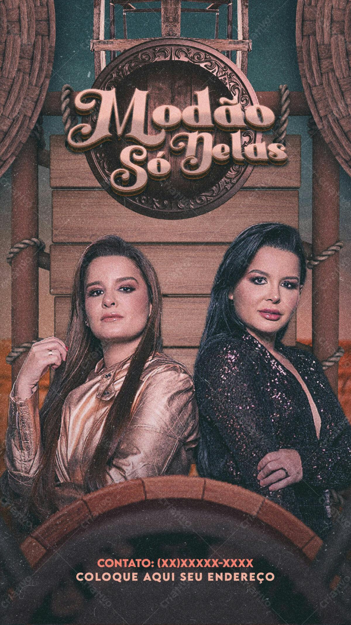 Flyer para Show de Modão Só Geladas PSD Editável