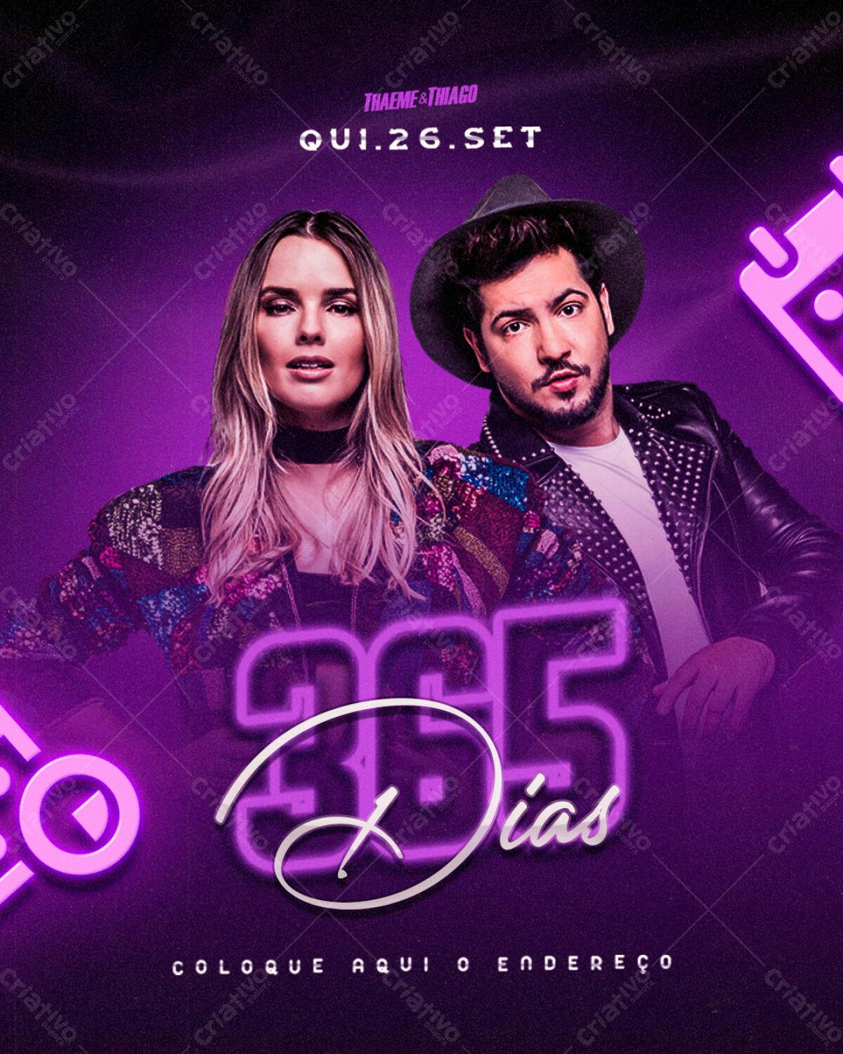 Flyer Show Thaeme & Thiago 26/09 PSD Editável
