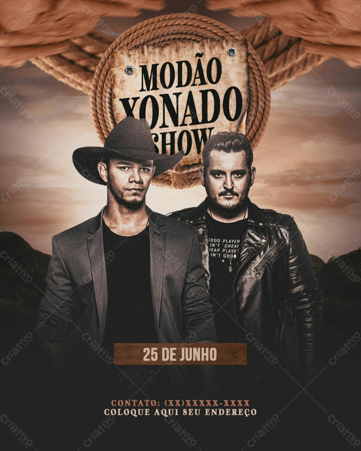 Flyer Modão Vonado Show PSD Editável