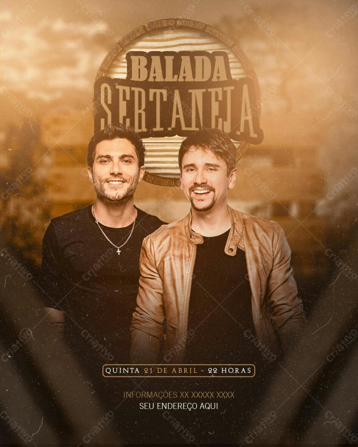 Flyer para Balada Sertaneja PSD Editável
