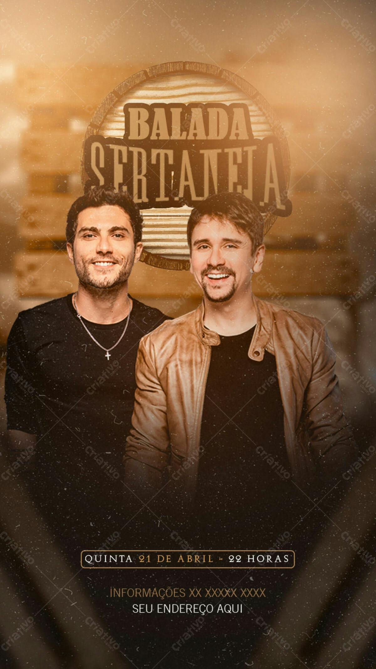 Flyer para Balada Sertaneja PSD Editável