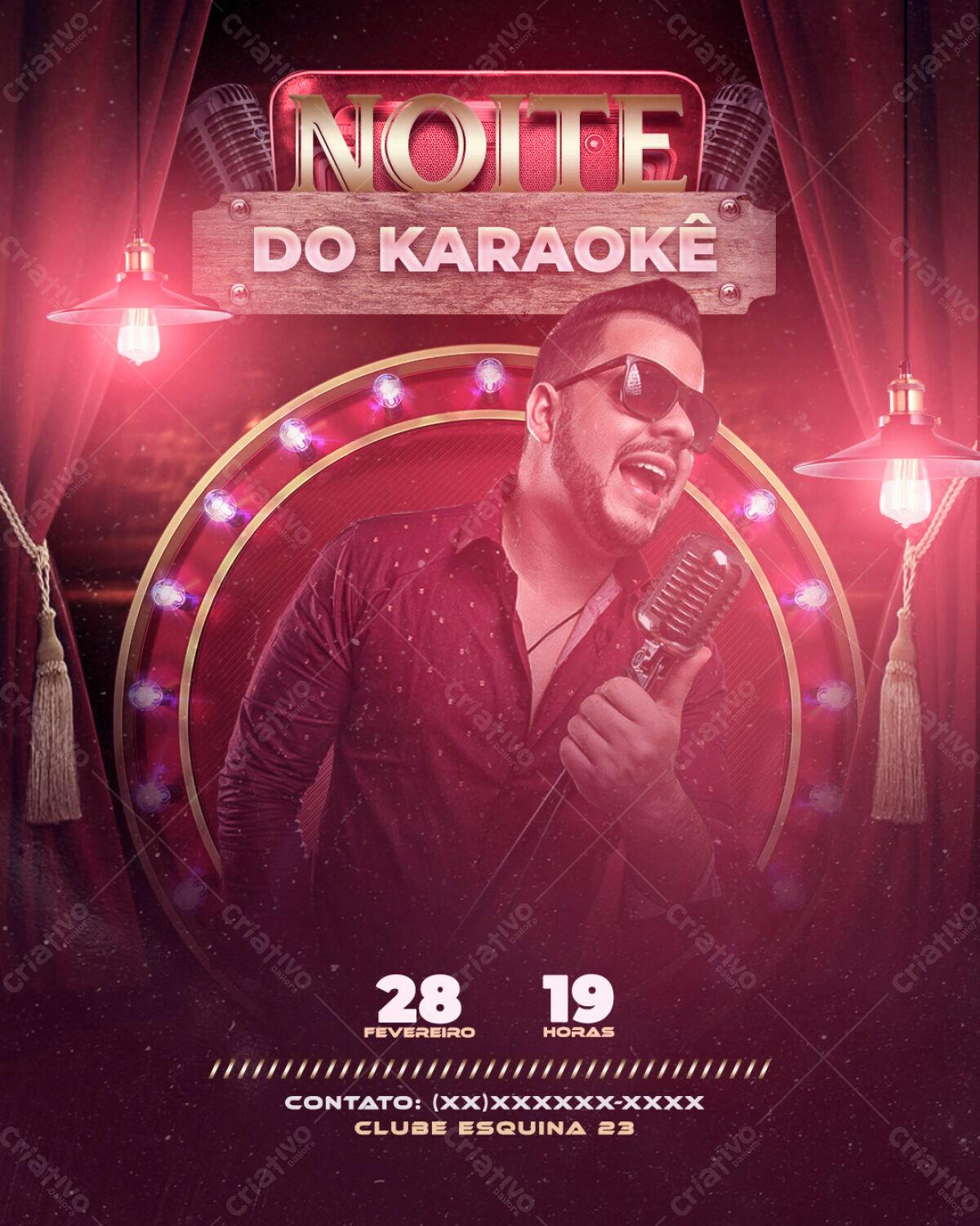 Flyer Noite do Karaokê PSD Editável