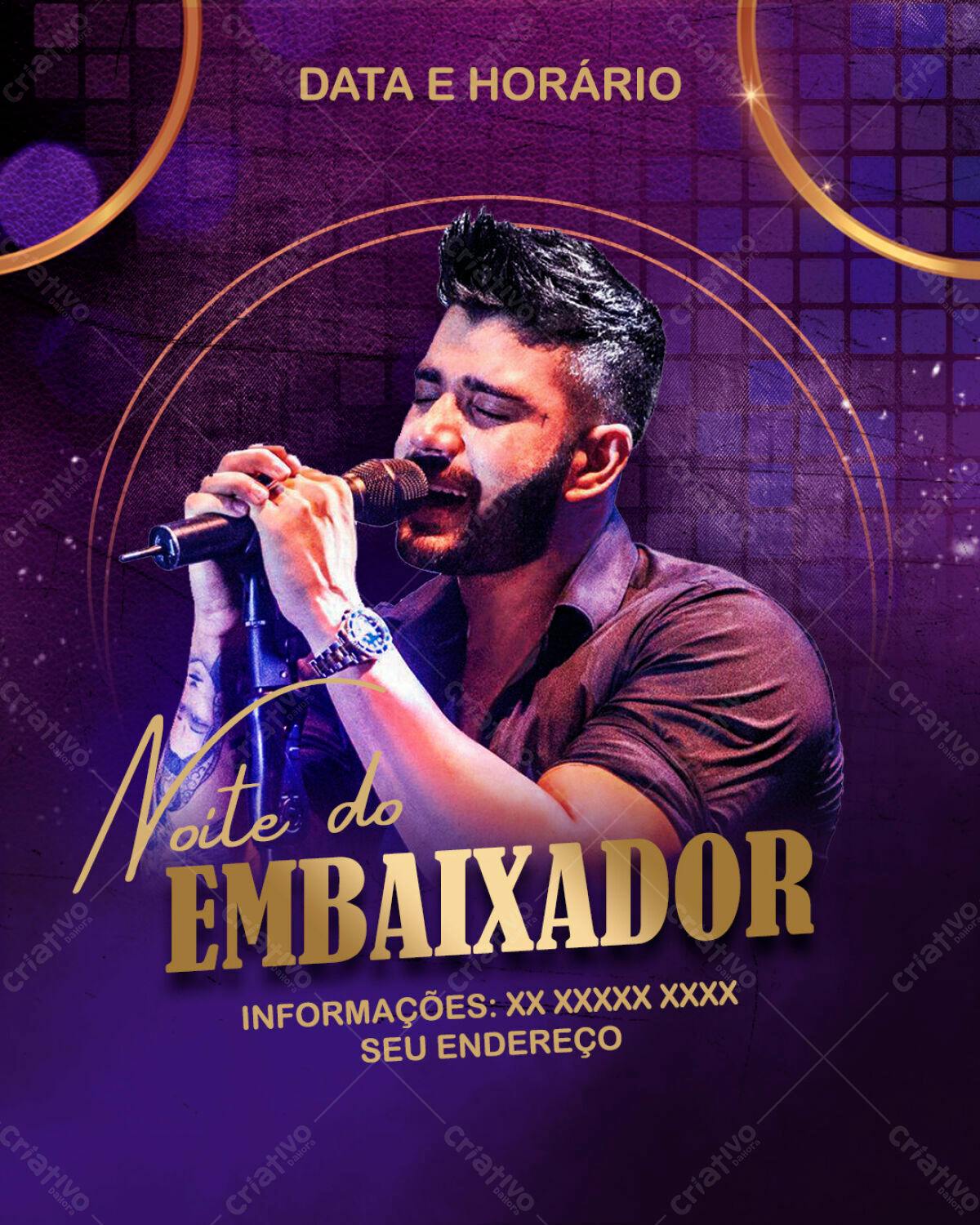 Flyer Noite do Embaixador PSD Editável