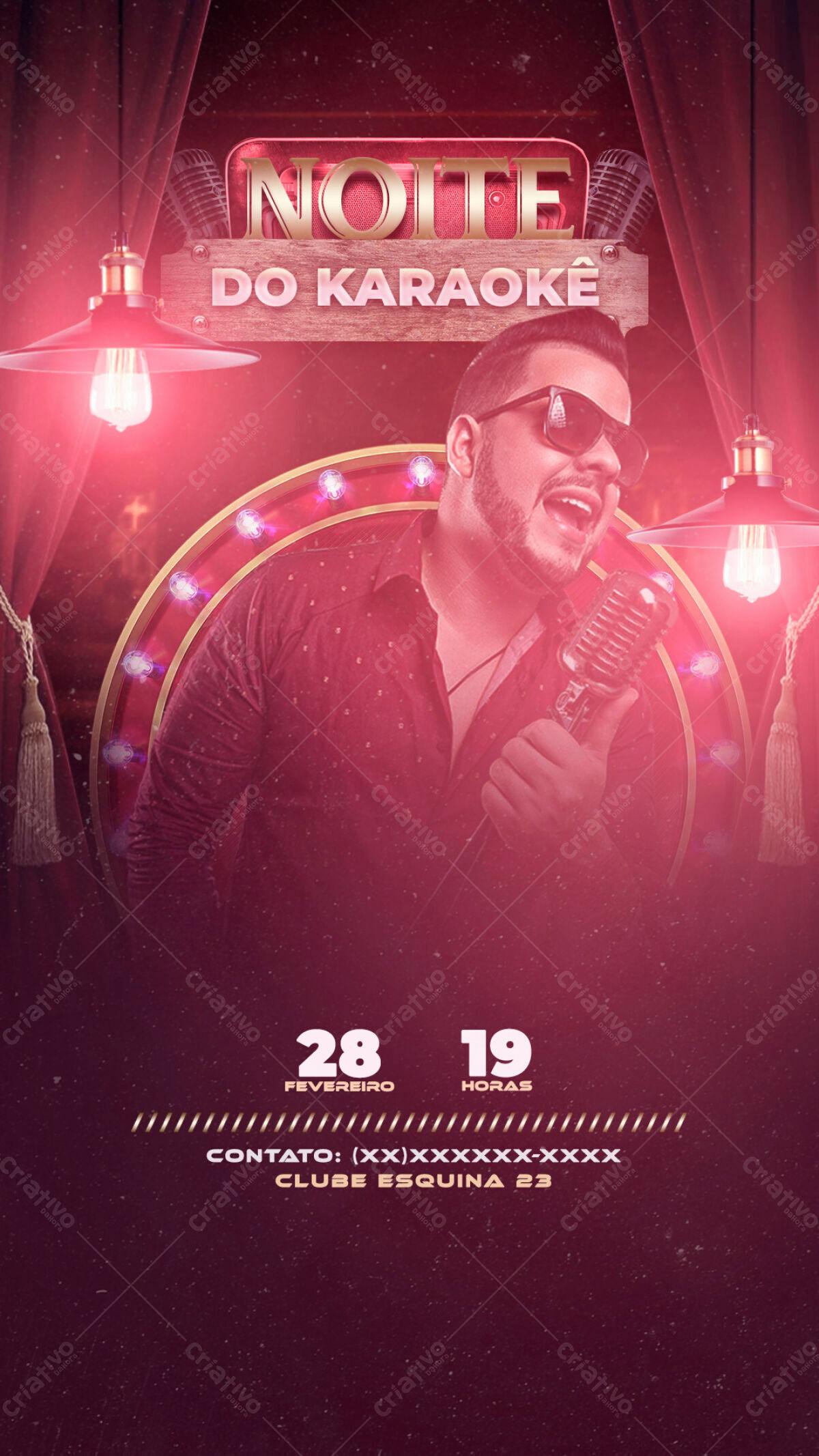 Flyer Noite do Karaokê PSD Editável