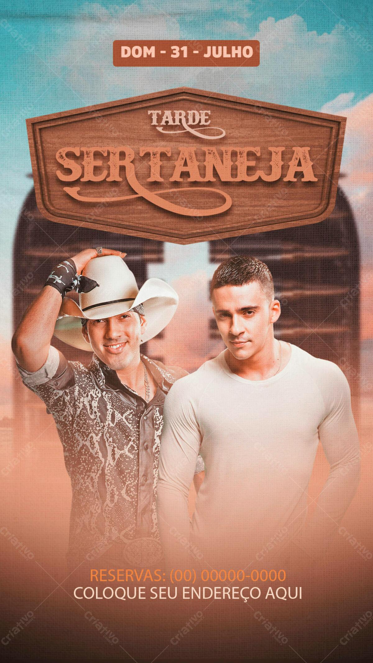 Flyer Tarde Sertaneja PSD Editável