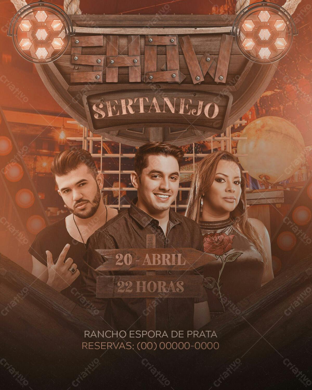Flyer Show Sertanejo PSD Editável
